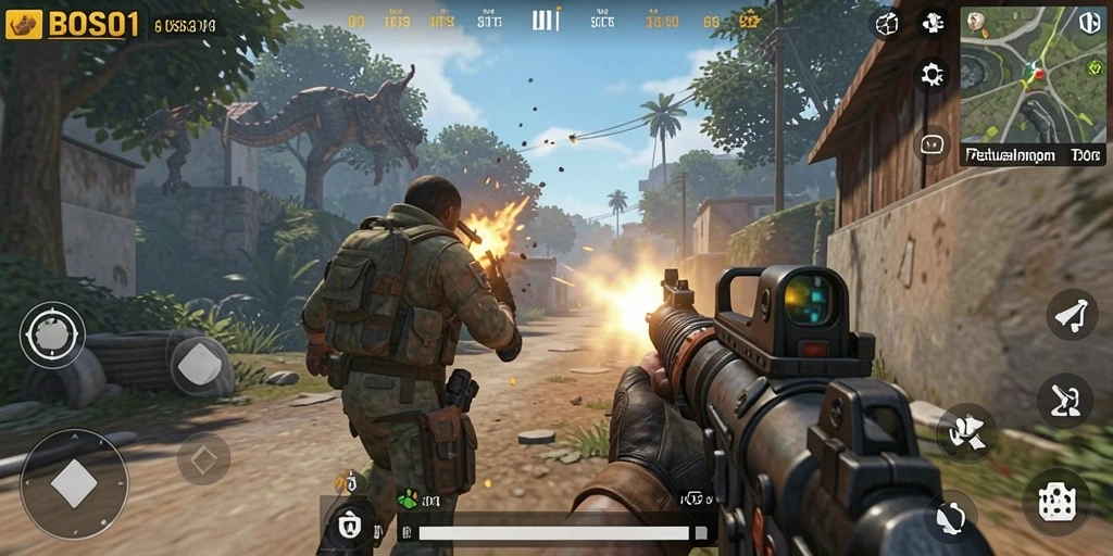 Gameplay BOS01 yang mendebarkan dalam aksi TPS.
