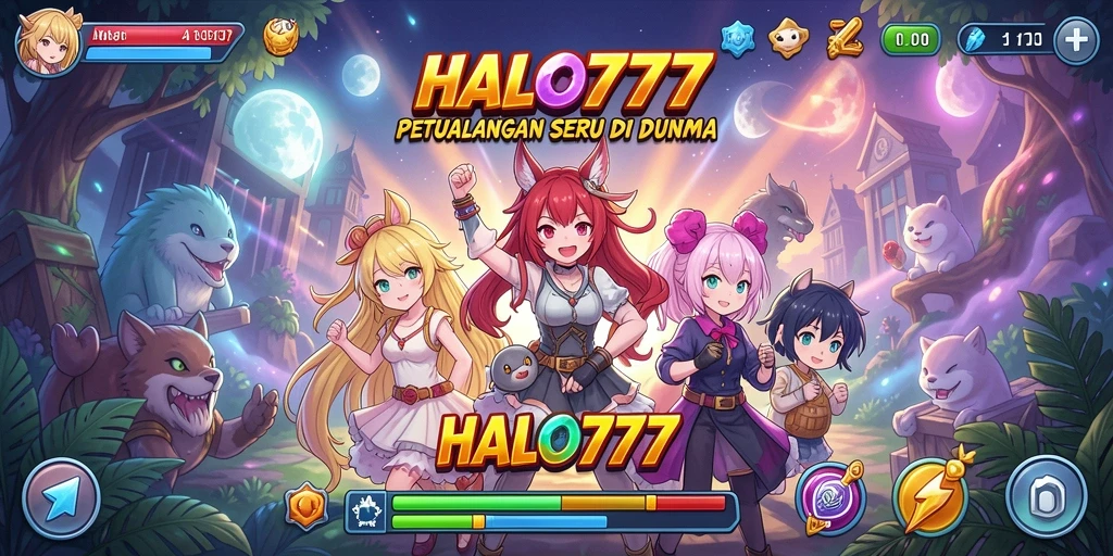 Tampilan seru gameplay HALO777 yang penuh warna dan karakter menarik.