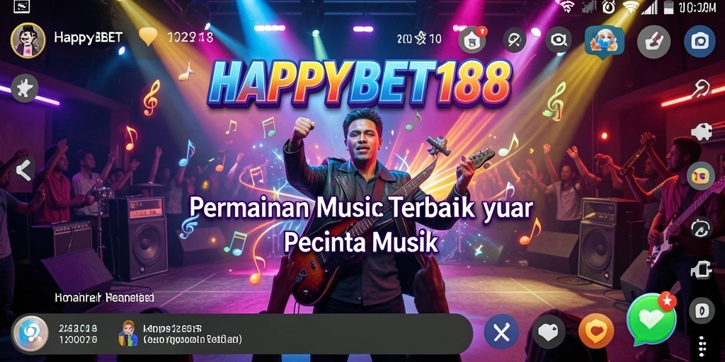 Tampilan gameplay <strong>HAPPYBET188</strong> dengan fitur interaktif dan koleksi musik luas.