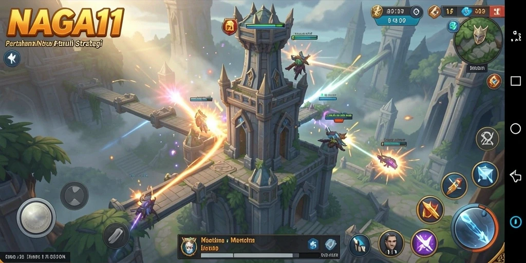 Gameplay NAGA11 yang seru dalam Tower Defense.