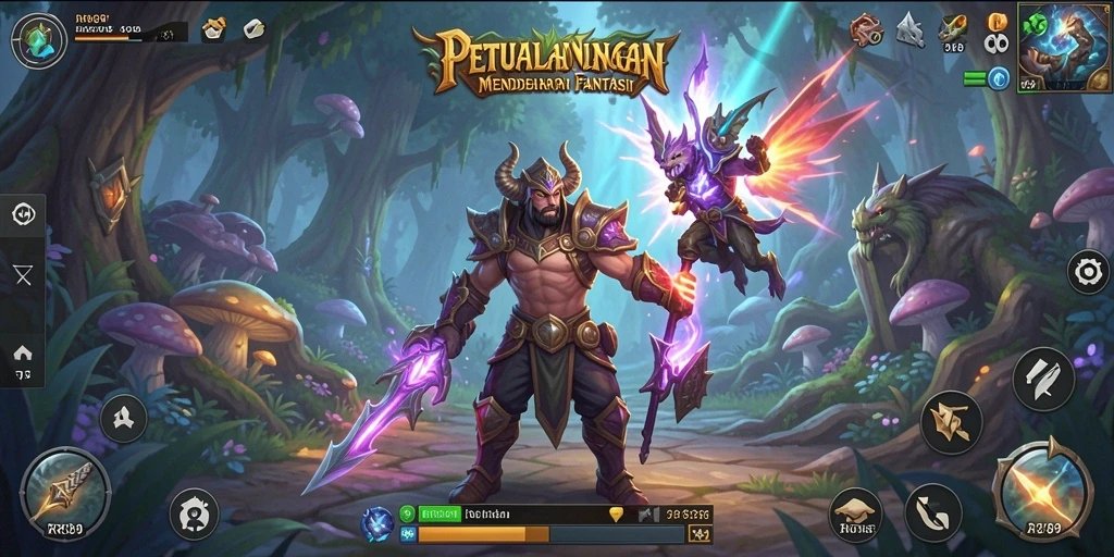 Screenshot utama RR89 menunjukkan gameplay yang menakjubkan di dunia petualangan.
