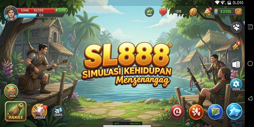 Screenshot gameplay SL888 menunjukkan kebebasan desain rumah.