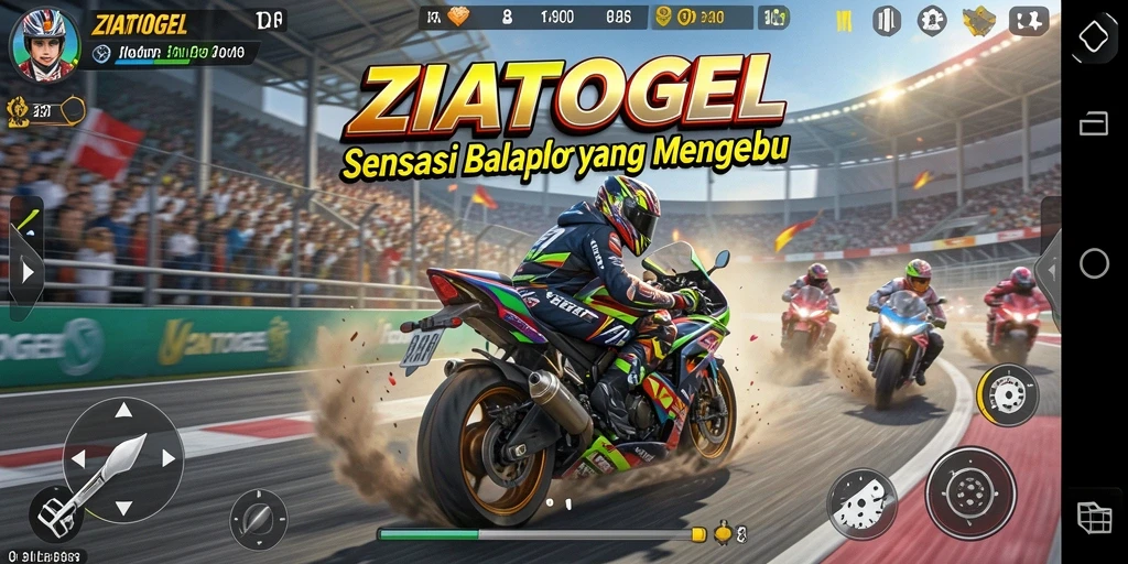 Gameplay ZIATOGEL yang memukau dan mendebarkan saat balapan.